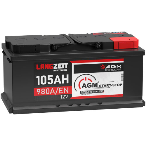 Langzeit AGM+ Autobatterie 105Ah 12V VRLA