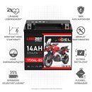 Langzeit Gel Motorradbatterie YTX14L-BS 14Ah 12V
