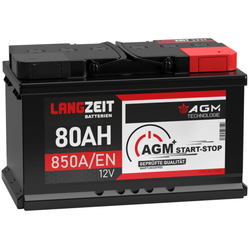 Langzeit AGM+ Batterie 80Ah 12V