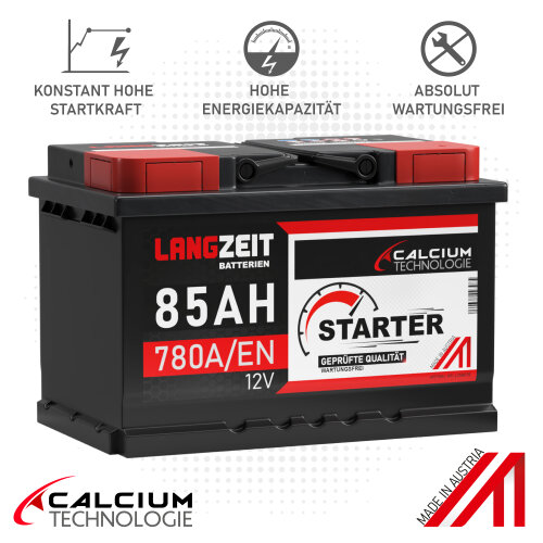 Langzeit Starter Autobatterie 85Ah 12V, 84,99 €