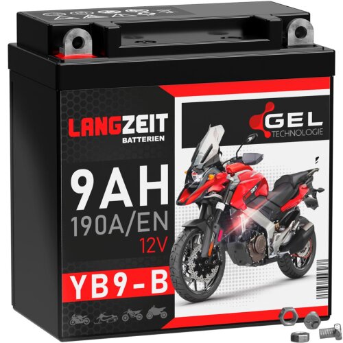 Langzeit Gel Motorradbatterie YB9-B 9Ah 12V