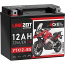 Langzeit Gel Motorradbatterie YTX12-BS 12Ah 12V