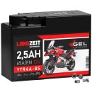 Langzeit Gel Motorradbatterie YTR4A-BS 2,5Ah 12V