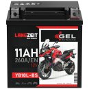 Langzeit Gel Motorradbatterie YB10L-BS 11Ah 12V